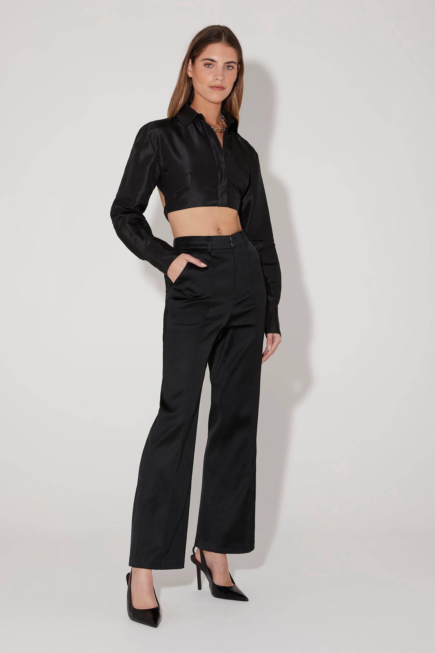 Yael Tailored Pant in Black | Leina & Fleur